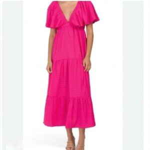 Beyond Words Barbie pink women’s maxi dress size Large